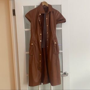 ZARA S Leather Mid Length Outwear